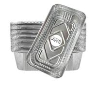 AHG 25 Pack Aluminium Foil Trays - 250x132x70mm Heavy-Duty Disposable Food Containers - Oven & Freezer Safe Aluminium Pans for Baking, Roasting, Cooking, Meal Prep & Storage - Leakproof, Recyclable