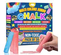 AHG 30 Jumbo Chalks for Kids - Giant Chunky Pavement Chalk Set - Washable Colourful Sidewalk Chalk for Outdoor Drawing, Garden Play, Driveway Art, Hopscotch & Creative Activities - Safe & Non-Toxic
