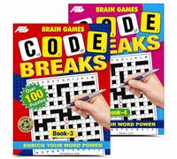 AHG Codeword Puzzle Books for Adults Pack of 2, Books 3 & 4, 136 Pages Each, Code Breaker Word Puzzle Books, Brain Training, Logic Games & Crossword Style Puzzles