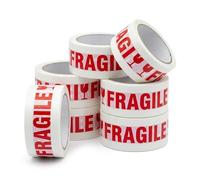 AHG Fragile Packing Tape 48mm x 66m - 18 Rolls | “Handle with Care” Printed Parcel Tape for Moving Boxes, Shipping, Packaging & Storage | Durable Warning Tape for Home, Office & Warehouse Use