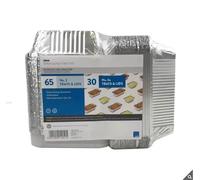 AHG Investment JENA Mixed Foil Trays and Lids- Extra Strong Aluminium - Disposable - Manufactured in The UK - Pack of 95