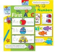 AHG Learn to Write Wipe Clean Books Pack of 2 Ages 3+, My First ABC & My First Numbers, Alphabet and Number Tracing Practice Books, Reusable Handwriting Activity Books for Preschool Learning