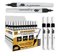 AHG Pack of 200 Black Dry Wipe Marker Pens - Bullet Tip, Smudge-Free & Quick Erase Whiteboard Markers - Non-Toxic Low-Odour Ink, Ideal for Schools, Offices & Training Rooms