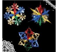 AHG Set of 3 Christmas Foil Ceiling Garland Hanging Xmas Decoration Multi Colour