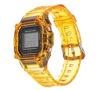 AHGDDA TPU Resin Case Watch Strap for G-Shock DW-5600 GW-M5610 M5600 GLX-5600 Refit Replacement Wrist Band Bracelet Accessories (Color : Orange, Size : 5600)