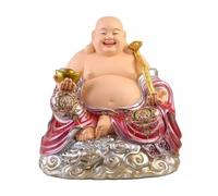 AHGFTYRDT Buddha Statue Sculpture Home Use Laughing Buddha Bodhisattva Resin Statue To Attract Wealth Living Room Study Office Crafts Ornaments
