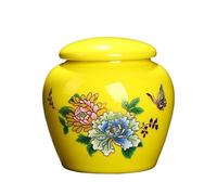 AHGFTYRDT Tea Canisters for Loose Tea Modern Painted Flowers Ceramic Tea Cans Mini Sealed Storage Jars Portable Travel Kitchen Food Containers