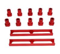 Ahgsup 10Pcs Red Aluminum Alloy Non-Slip Bench Dogs, 20mm Dia Workbench Stops & Clamps with 2Pcs Base, Heavy Duty & Anti Slide Design for Woodworking, Secure Workpiece Hold