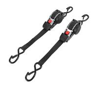 Ahgsup 2PCS 1 Inch x 10 Ft Auto Retractable Ratchet Tie Down Straps - 1760 lbs Break Strength, Heavy Duty S Hook Boat Straps for Jet Ski, Motorcycles, ATV, Trailer Transpor