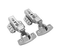 Ahgsup 2Pcs Stainless Steel Cabinet Hinges Durable Kitchen Bathroom Wardrobe Hinge for Door Fitting 12-25mm, Electroplating Bright (2.0mm Thick Stainless Steel Large Curve = no Cover)