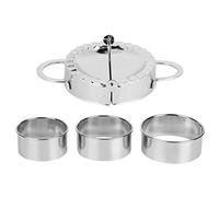 Ahgsup 304 Stainless Steel Manual Dumpling Maker Set, Easy Use Dumpling Dough Presser & Mold Kit with 3 Round Sizes, Food Grade Kitchen Tool for Dumplings, Wontons, Pies & Egg Ro