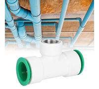 Ahgsup 32mm PPR Plastic Push-in Water Pipe Tee Connector Fittings for Plumbing with 3/4 Female Thread, Durable and Easy to Install, for Home Improvement