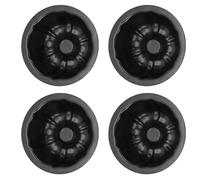 Ahgsup 4 Pcs Mini Flan Mold Set, 4 Inch Nonstick Round Pudding & Pumpkin Cake Pans, Carbon Steel Baking Tins for Desserts, Easy Release & Dishwasher Safe