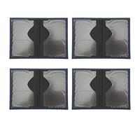 Ahgsup 4 Pcs PU Leather Passport Holder Cover Wallet for Men Women Organizer Open Method for Travelers (Dark Blue)