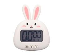 Ahgsup Cartoon Digital Kitchen Timer Digital Cooking Timer Kitchen Countdown Cute Animal Portable Lightweight Accurate with Sound Reminder for Cooking Fitness Learning (White)
