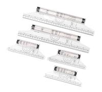 Ahgsup Measuring Rolling Ruler Clear Scale with Formulas for Work, 5pcs 15cm 30cm Parallel Roller Ruler for Artists, Students Plastic