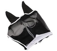 Ahgsup Mesh Horse Fly Mask with Ears UV Protection Detachable Breathable Design for Horses Premium Soft Satin 1 Unit (L)