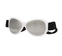 Ahgsup Pet Glasses Adjustable Strap Dog Goggles Windproof Eye Protection for Outdoor Fun Durable PC Material (White Silver)