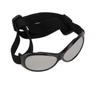 Ahgsup Pet Glasses Adjustable Strap Dog Goggles Windproof Eye Protection for Outdoor Fun Durable PC Material (Black and Silver)