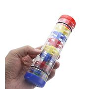 Ahgsup Rain Sound Stick Shaker with Beads, Multifunctional Toy for Babies, Music Perception Development, Rain Stick for Hand Eye Coordination (2 Section)