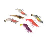 Ahgsup Soft Shrimp Artificial Bait Luminous with Realistic Design for Night Fishing 9cm, PVC, 6 Pcs