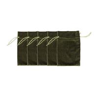 Ahgsup Velvet Drawstring Dice Storage Bag Set of 5 Soft Multifunctional Gift Pouch Jewelry Organizer for Tarot Fans (Green)
