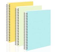 AHGXG Bullet Dotted Journal, 3 Pack Spiral Notebook A5, with 100GSM Thick Dot Grid Paper, Transparent Hardcover, Journal Stencils, 80 Sheets, 5.7" x 8.3", Yellow, Green, Blue
