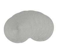 AHHFSMEI Placemats, Round, Woven Table Mats for Dining Tables, Natural Woven Heat-Resistant Placemats, 15 inches, Set of 6 (Gray B)