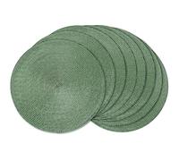 AHHFSMEI Round Braided Placemats 15 Inch Round Table Mats for Dining Tables Natural Woven Heat Resistant Place mats Set of 8 (Olive,8)