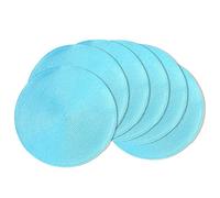 AHHFSMEI Round Braided Placemats 15 Inch Round Table Mats for Dining Tables Natural Woven Heat Resistant Place mats Set of 6 for Easter(Baby Blue, 6)
