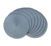 AHHFSMEI Round Braided Placemats 15 Inch Round Table Mats for Dining Tables Natural Woven Heat Resistant Place mats Set of 8 (Light Blue,8)