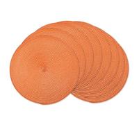 AHHFSMEI Round Braided Placemats 15 Inch Round Table Mats for Dining Tables Natural Woven Heat Resistant Place mats Set of 8 (Orange,8)