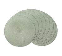 AHHFSMEI Round Braided Placemats 15 Inch Round Table Mats for Dining Tables Natural Woven Heat Resistant Place mats Set of 8 (Sage Green,8)