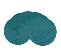 AHHFSMEI Round Braided Placemats Set of 6 Round Placemats for Dining Tables, Natural Woven Heat Resistant 15 Inch (Teal)