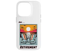 Ahhh Retirement Beach Chairs Facing the Ocean at Sunset Case for iPhone 14 Pro