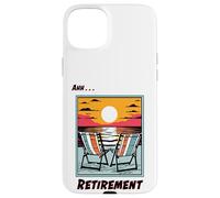 Ahhh Retirement Beach Chairs Facing the Ocean at Sunset Case for iPhone 15 Plus