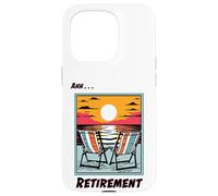 Ahhh Retirement Beach Chairs Facing the Ocean at Sunset Case for iPhone 15 Pro