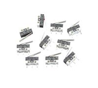 AHHQD 10pcs Mi-cro Limit Switch Push Button 1A 125V AC Mouse 3Pins Long handle Roller Lever Arm SPDT 12 * 6 6mm .D1117