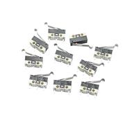 AHHQD 10pcs Mi-cro Limit Switch Push Button 1A 125V AC Mouse 3Pins Long handle Roller Lever Arm SPDT 12 * 6 6mm TIAIHUA .D1117