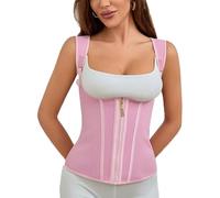 Ahigh Women's Waist Trainer Corset Postpartum Belly Wrap Tummy Control Body Shaper Adjustable Steel-Boned Faja for Gym, Post-Surgery & Weight Loss