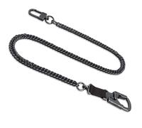 Ahiller 25" Long Wallet Chain, Lightweight Stainless Steel Keychain with Alloy Double Lock Carabiner, Anti-Loss Design for Biker, Punk Style Accessories (BK-Gunmetal)