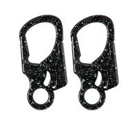 Ahiller Carabiner Clip, Double Anti-Misopening Locking Design, 3 Inch Alloy Caribena Hook, Keychain for Outdoor Camping, Hiking, Fishing, Key Ring Clip (Black Green-2P)