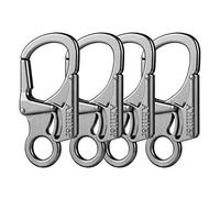 Ahiller Carabiner Clip, Double Anti-Misopening Locking Design, 3 Inch Alloy Caribena Hook, Keychain for Outdoor Camping, Hiking, Fishing, Key Ring Clip (Gunmetal-4P)