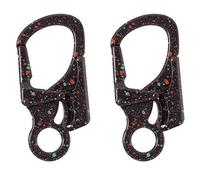 Ahiller Carabiner Clip, Double Anti-Misopening Locking Design, 3 Inch Alloy Caribena Hook, Keychain for Outdoor Camping, Hiking, Fishing, Key Ring Clip (Black Orange Green-2P)