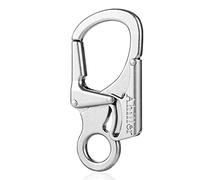 Ahiller Carabiner Clip, Double Anti-Misopening Locking Design, 3" Zinc Alloy Heavy Keychain for Outdoor Camping Hiking, Key Ring Clip (Silver-1P)