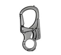 Ahiller Carabiner Keychain Keyring Clip, Cool Double Lock Design - Tungsten Steel Spike - 3" Alloy Car Survival Belt Key Clip for Men Women [Gunmetal-1P]