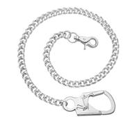 Ahiller Heavy Duty Biker Wallet Chains, Pant Jeans Chain with Lock Clasp for Key Chain,Hip Hop Punk Accessory for Men & Women (SSL-QK-Silver-1P)