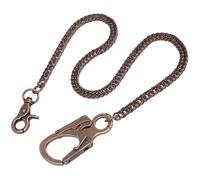 Ahiller Mens Wallet Chain, 25 Inch Stainless Steel Keychain, Red Brass-QK