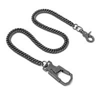 Ahiller Punk Biker Wallet Chain for Men Women, Heavy Duty Stainless Steel Pants Chain with Double Lock Clasp (LJKMSL-QK-Gunmetall-1P)