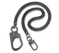 Ahiller Wallet Chain, 25''Heavy Duty Biker Wallet Chains for Men, Anti Lost Keychain,Belt,Pocket Jean Pant Chain for Keys(BK-Gunmetal-1P)